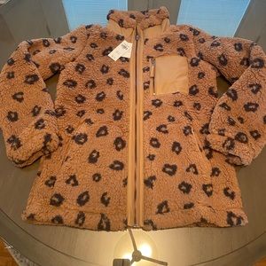 Abercrombie Sherpa faux leather trim jacket